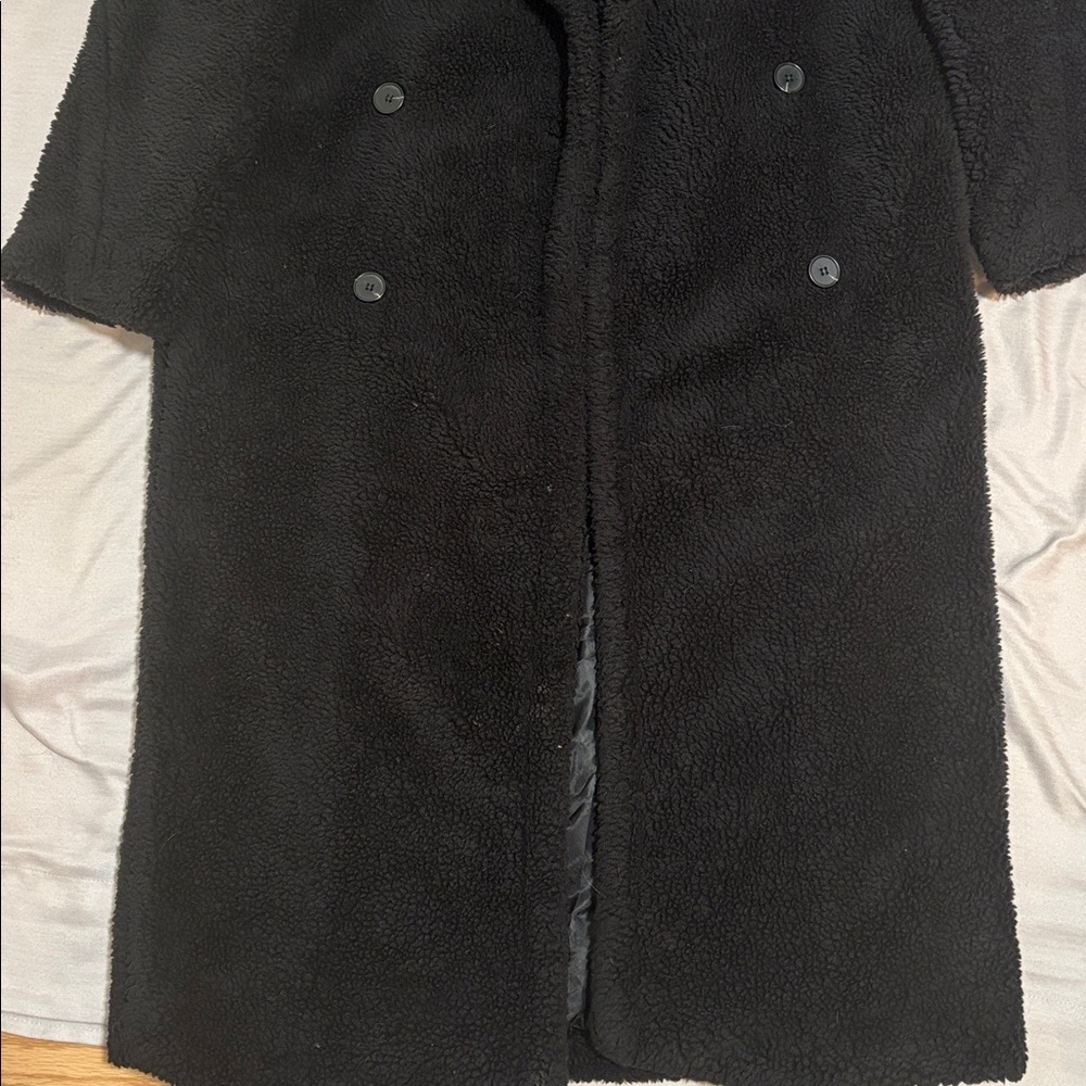 Black Faux Fur Coat - Picture 3 of 5